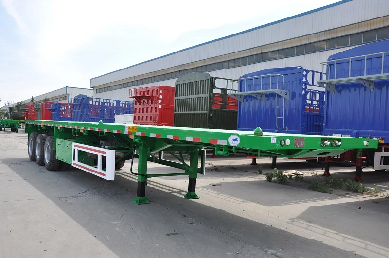 Vehicle Master 2 3 4 Axle 20 40 45 Feet 60 80 100t Flatbed Container Transportation Truck Semi Tralier