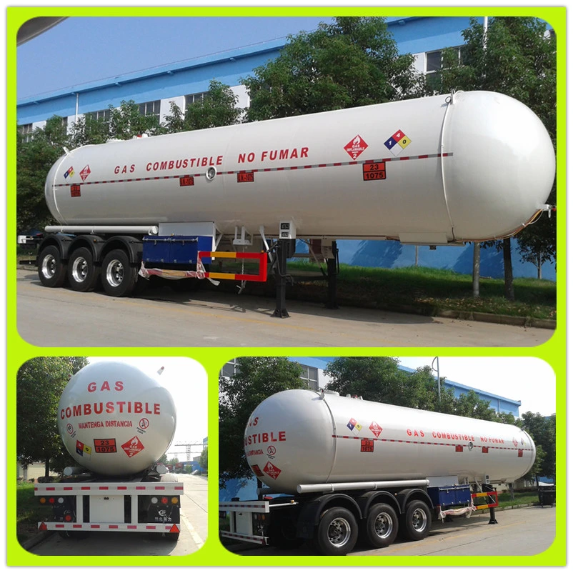 Tri-Axles 50cbm 25tons 56cbm LPG Gas Tank Road Tank Semi Trailer