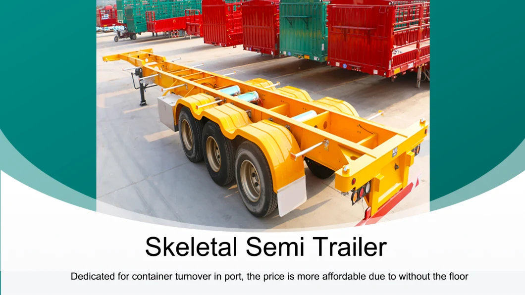 2 3 4 Axles Extendable Container Transport Skeletal Trailers High Quality Container Chassis Skeleton Skeletal Chassis Trailers