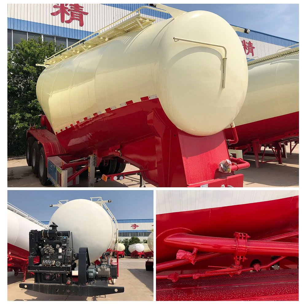 Luen 2 Axle 35cbm Dry Bulk Cement Powder Semi Trailer Tanker