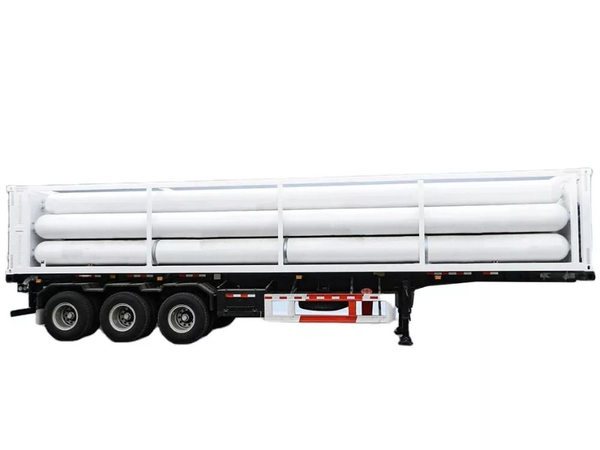 CNG 3 Axle 6-12 Tubes CNG Truck Gas Tank Semi Truck Trailer for Compressed Natural Gas Transporting