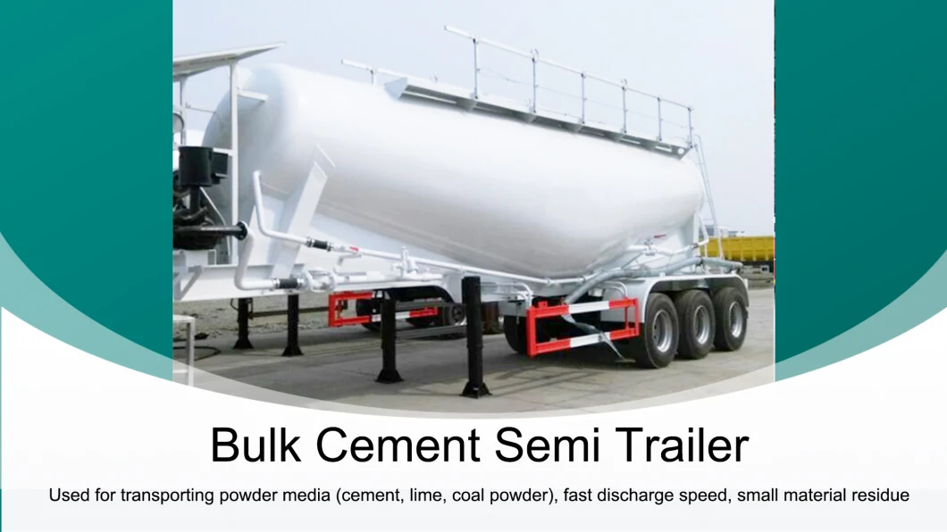 30ton 40tons 50ton Three Axles Bulker Cement Trailer Bulk Powder Tanker Truck Semi Trailer