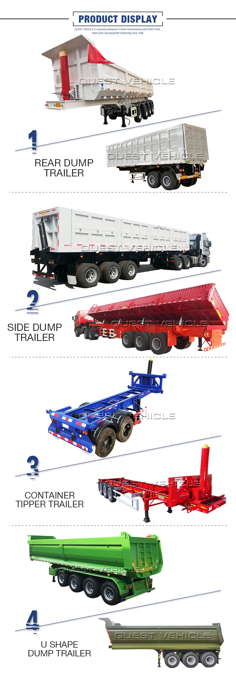 80 Ton Capacity 4 Axle Side Dump Tipper Semi Trailer