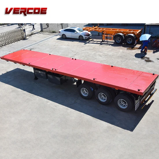 Bester Preis Vercoe 30 40 50 80 Tonnen 2 3 4 Achsen Pritschen-Sattelzug-Containeranhänger 48 FT 40 FT 20 FT Pritschenanhänger zum Verkauf